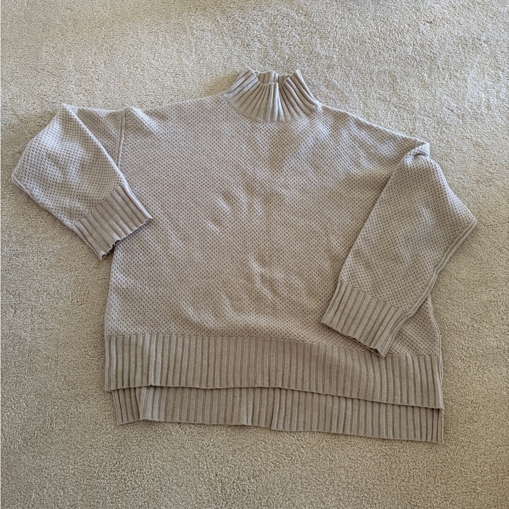Everlane Cashmere Boxy Turtle Neck Women's Sweater, size L